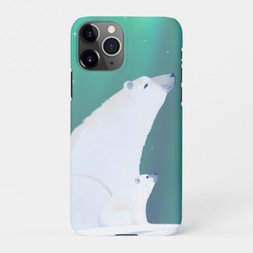 Wishes_Beautiful Polar Bear Illustration  iPhone 11Pro Case