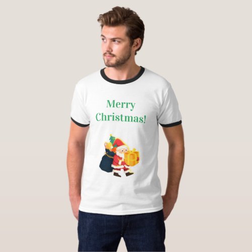 Wishes Christmas Printed Joy Celebration Ringer T_Shirt