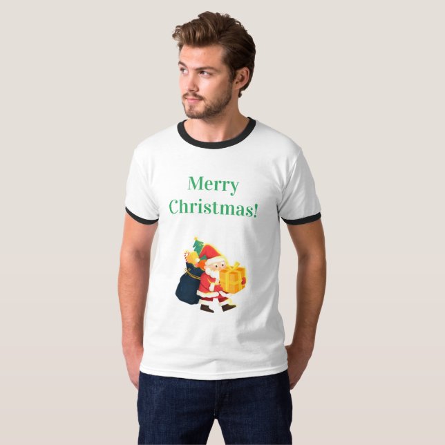 Wishes Christmas Printed Joy Celebration Ringer T-Shirt (Front Full)