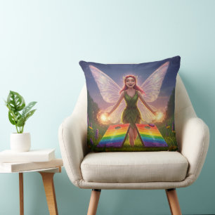 Wishes Fairy Bridal Shower Throw Pillow