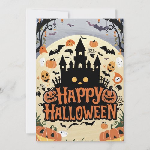 Wishes Festive Happy Halloween Holiday Card