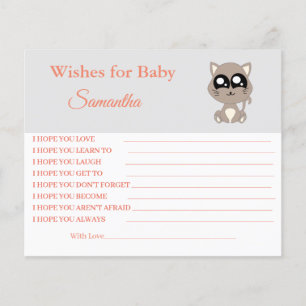 Wishes for a baby, Cat, baby shower card Flyer