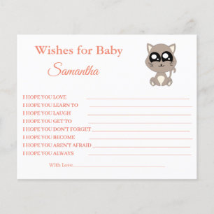 Wishes for a baby, Cat, baby shower card Flyer