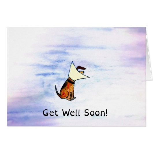 Wishes For A Wet Nose And Wagging Tail Soon! Cards (Front Horizontal)