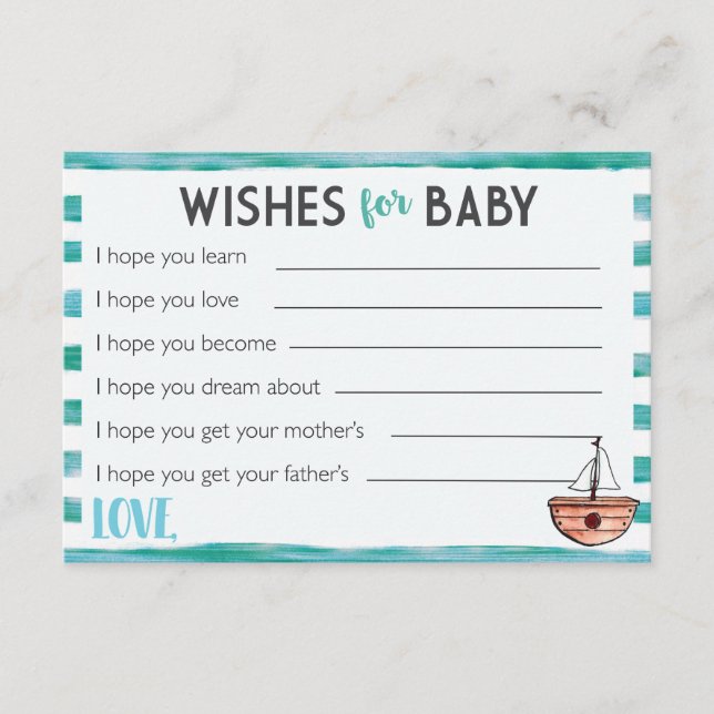 Wishes for Baby Advice Card (Front)