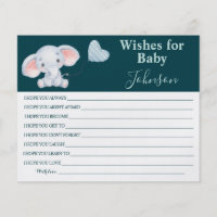 Wishes For Baby | Baby Elephant | Baby Shower Card Flyer