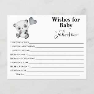 Wishes For Baby Baby Panda Baby Shower Card Flyer