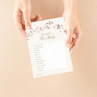 Wishes for Baby Baby Shower Game Bunny Pink Floral