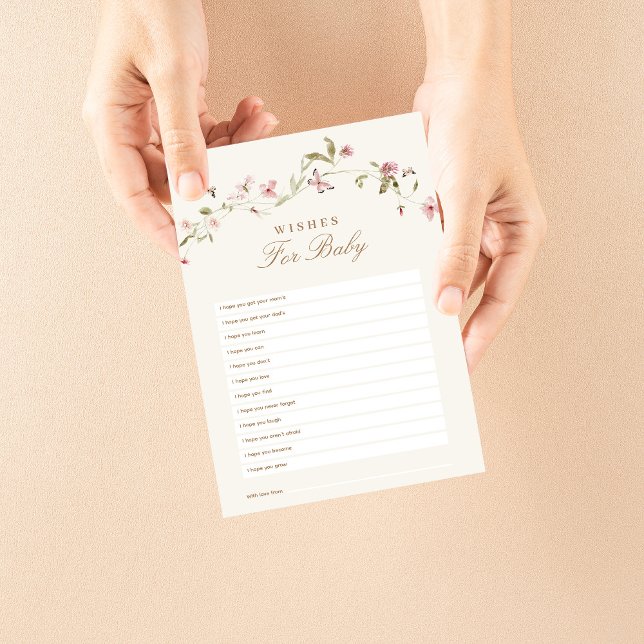 Wishes for Baby Baby Shower Game Bunny Pink Floral (Creator Uploaded)