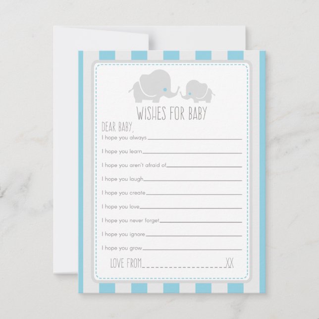 Wishes for Baby  - Baby Shower Game Card (Front)