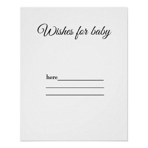 wishes for baby baby shower game poster