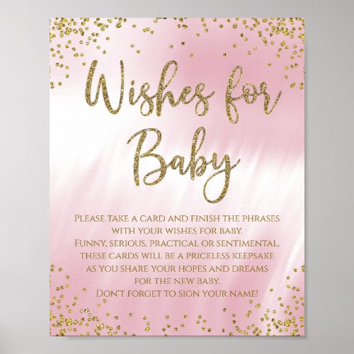 Wishes For Baby Baby Shower Game Poster