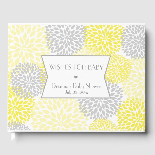 Wishes for Baby, Baby Shower guest book, yellow Book (Front)