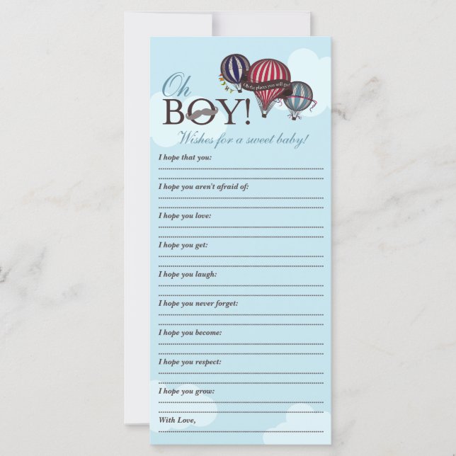 Wishes for Baby - Baby Shower memory card (Front)