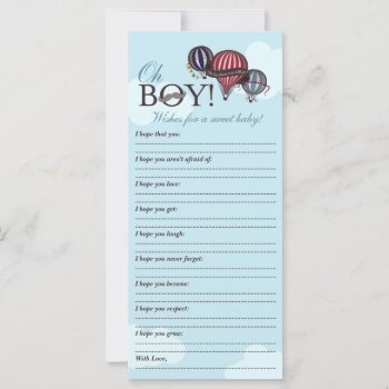 Wishes For Baby - Baby Shower Memory Card by SweetPeaCards at Zazzle