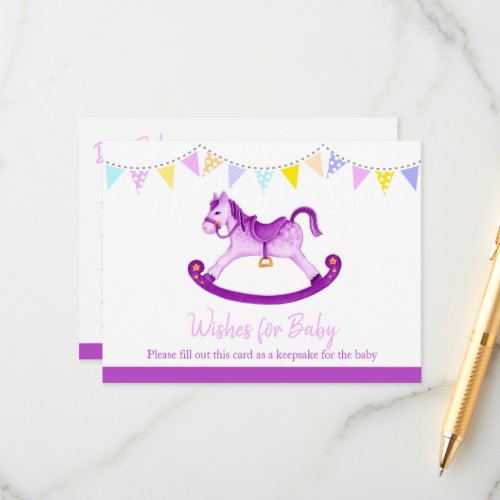 Wishes for baby baby shower purple  advice card