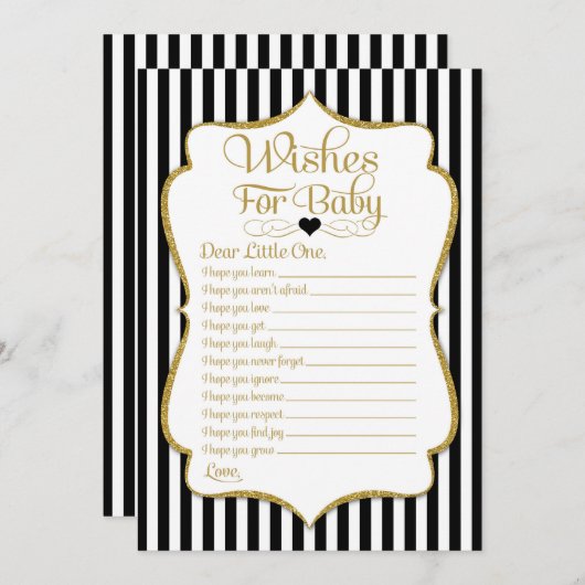 Wishes For Baby Black Gold Baby Shower Game (Front/Back)