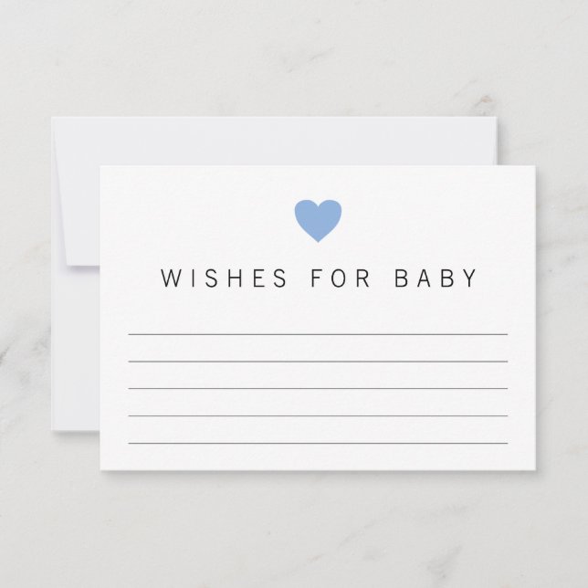 Wishes for Baby Blue Boy Shower Enclosure Card (Front)