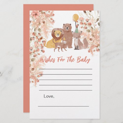 Wishes for baby boho safari pink pampas grass