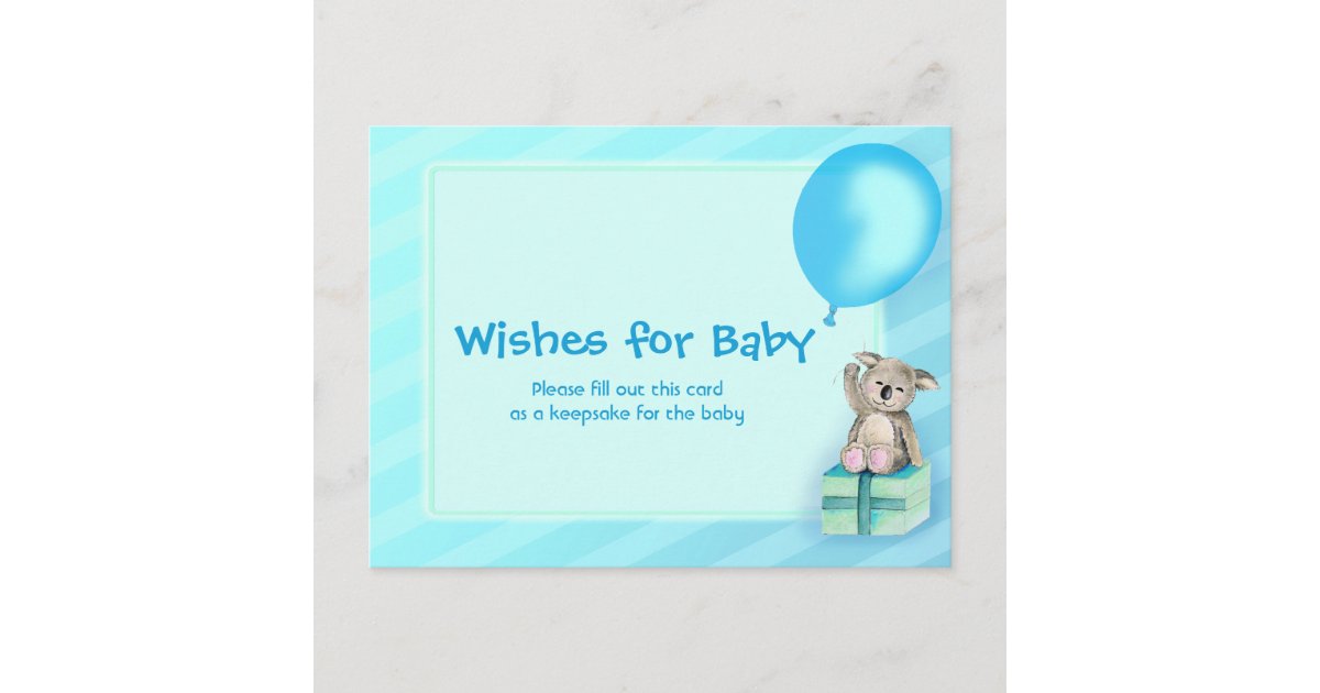 Wishes For Baby Boy Koala Baby Shower Postcard Zazzle Com
