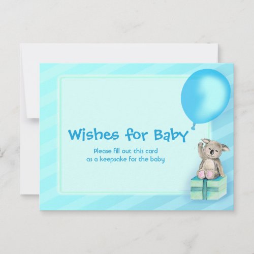 Wishes for baby boy _ koala baby shower postcard