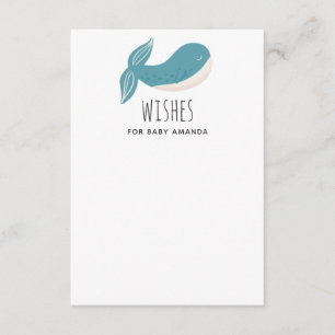 Wishes for baby boy. Nautical blue whale advice Enclosure Card