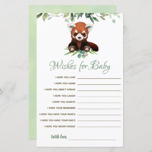 Wishes for baby Budget Red Panda Bear Game