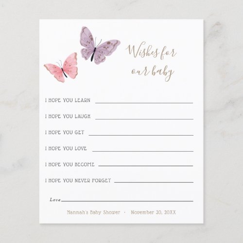 Wishes for Baby Butterfly Card
