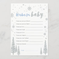 Wishes for Baby Card, Blue Boy Baby Shower Game Invitation