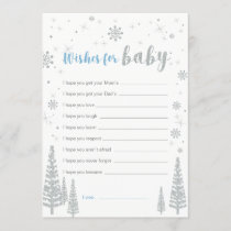 Wishes for Baby Card, Blue Boy Baby Shower Game Invitation