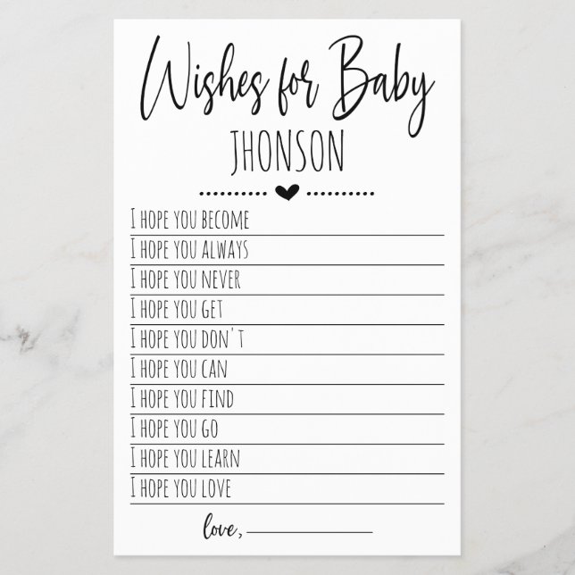 Wishes For Baby Card Flyer (Front)