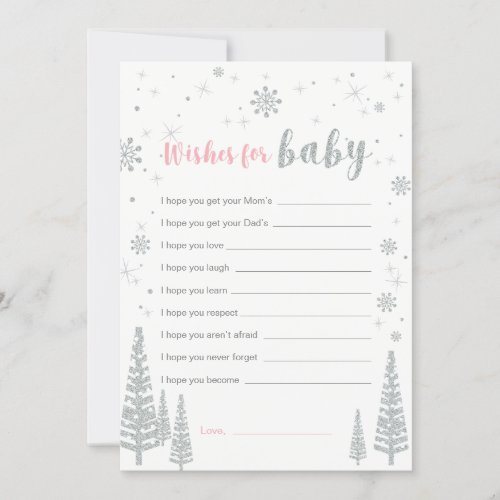 Wishes for Baby Card Girl Baby Shower Game Invitation