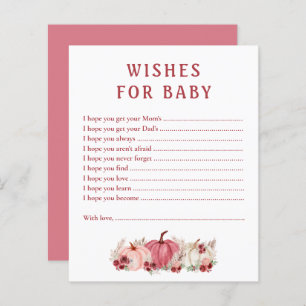 Wishes For Baby Card Pumpkins Baby Shower Game