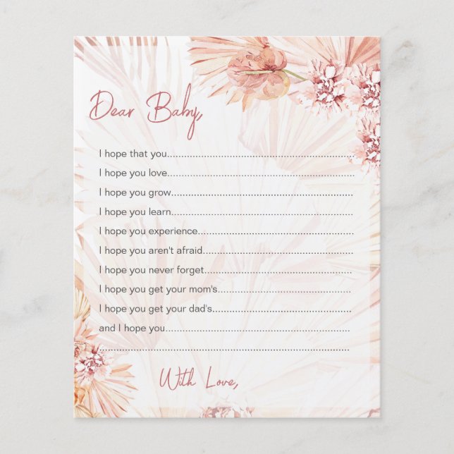 Wishes for Baby Cards Boho Blush Shower Sprinkle (Front)