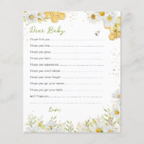 Wishes for Baby Cards Bumblebee Bee Yellow Shower