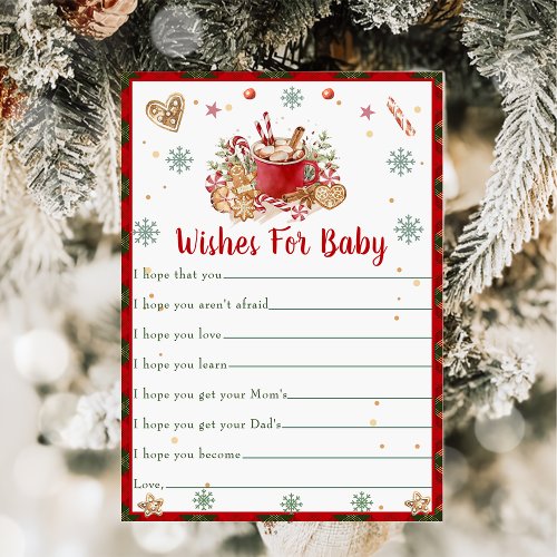 Wishes for Baby Christmas Cookies Baby Shower Game Invitation