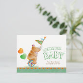 Wishes for baby circus rhinoceros shower postcard (Standing Front)