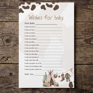 Wishes for Baby Cowboy rustic howdy baby shower 