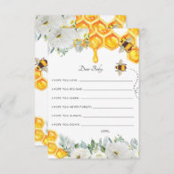 Wishes for Baby | Floral Honeycomb Bumble Bee Enclosure Card