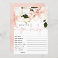 Wishes for Baby floral lilies girl baby shower Invitation