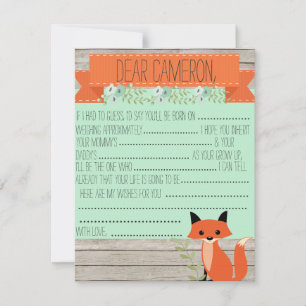 Wishes for baby - Fox theme Advice Card