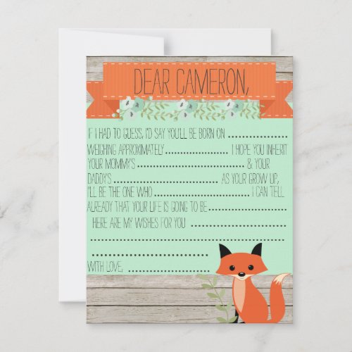 Wishes for baby - Fox theme Custom Invitations