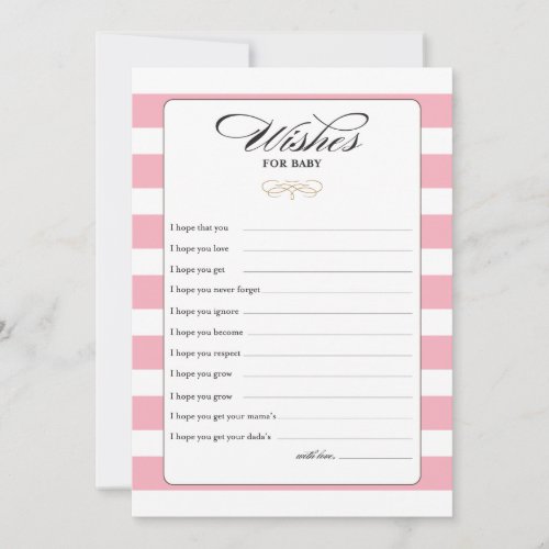 Wishes for Baby Game Card - Pink