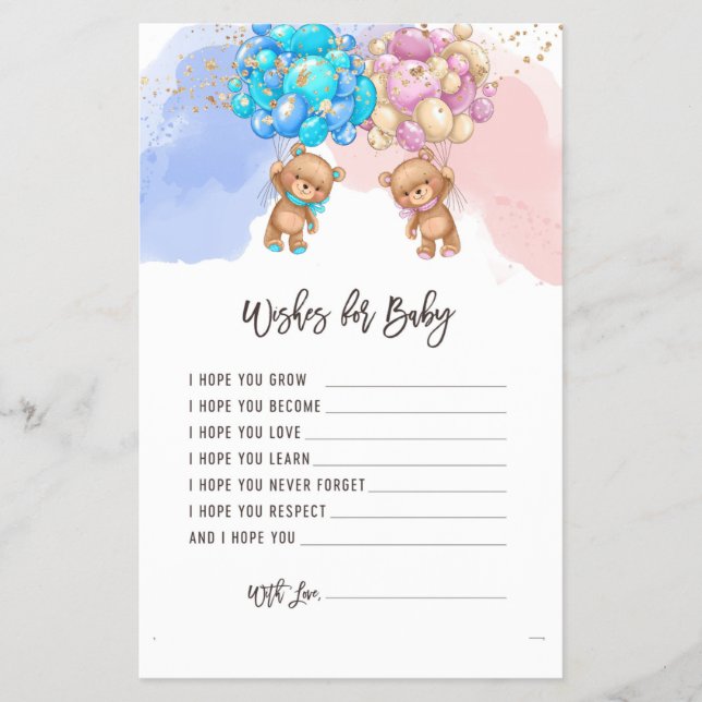 Wishes For Baby Gender Reveal Game  Flyer (Front)
