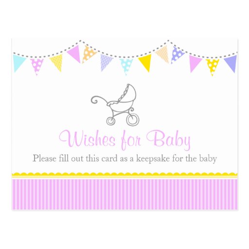 Wishes for baby - girl baby shower postcard | Zazzle