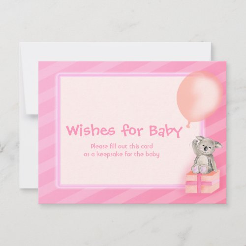 Wishes for baby girl _ koala baby shower postcard