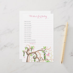 Wishes For Baby Girl Pea In A Pod Baby Shower Game