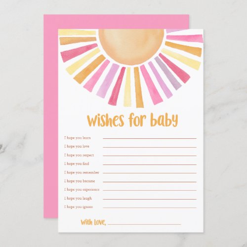 Wishes for Baby Girl Sunshine boho baby shower Invitation