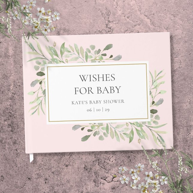Wishes for Baby Greenery Girl Pink Baby Shower Guest Book (Wishes for Baby Greenery Girl Pink Baby Shower Guest Book)