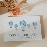 Wishes for Baby, Hot Air Balloon Baby Shower Guest Book